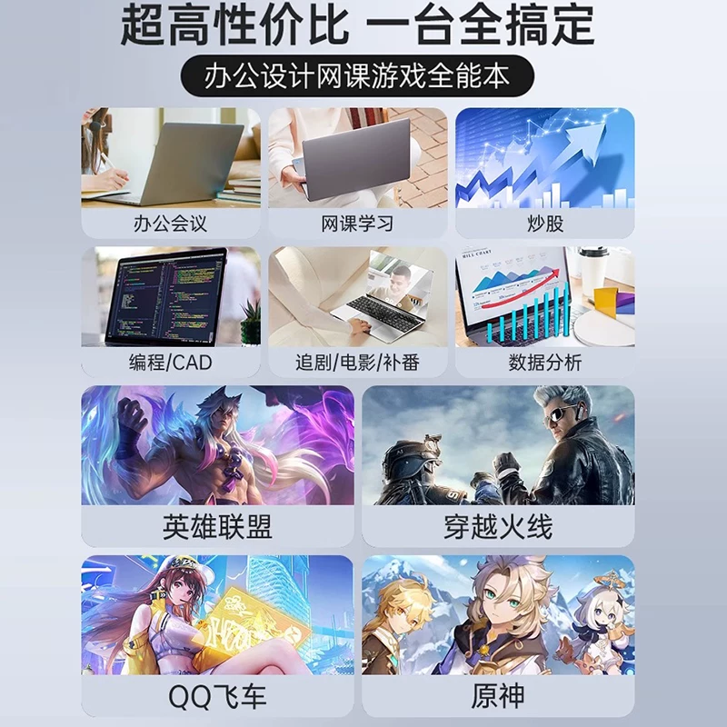 Игровой лёгкий портативный дизайн ноутбука, Intel Core i9, 6 ГБ, для студентов, версия для бизнеса, официальный флагманский магазин
