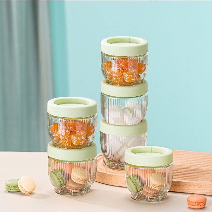 Seal Tank Glass Food Jars Storage Storage Tank Storage Tank 5 Gu Cereals Kitchen Snacks Fridge Containing box-Taobao