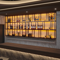 Wall-mounted wine rack bar bar background wine cabinet storage rack iron wall-mounted wine rack red wine glass rack display rack