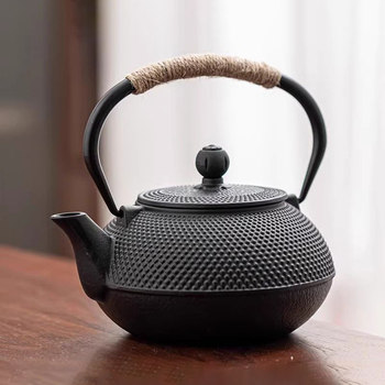 Cast Iron Kettle Teapot for Brewing Tea over a Fire, Iron Kettle for Boiling Water, Iron Teapot, Tea Set, Open Flame, Outdoor, Home, Indoor Tea Brewing Stove