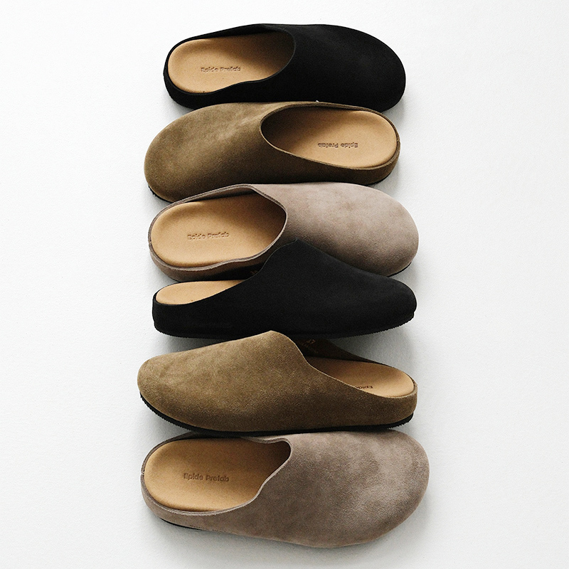 Officially Operated Epide Prefab Suede Leather Slip-On Closed-Toe Birkenstock-Style Old Money Loafers Mules Slippers