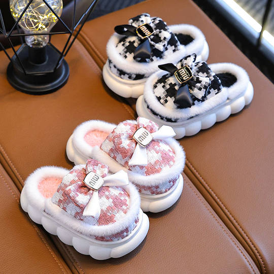 Cotton slippers winter home thick sole non-slip warm princess