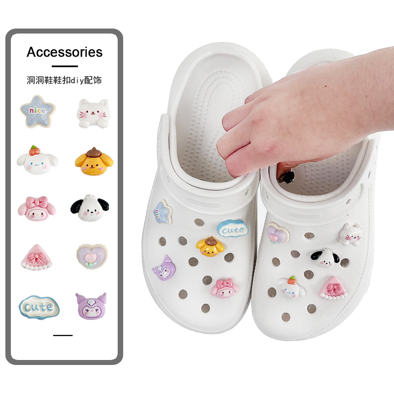 DIY Crocs Sanrio Cinnamoroll Cute Cartoon Zhibixing Crocs Shoe Charms Accessories Crocs