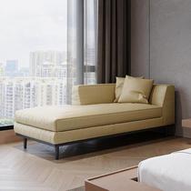 Light luxury leather chaise lounge chair guest room bedroom lazy sofa leisure toffee designer hotel bed and breakfast beauty couch