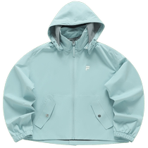 FILA FUSION Fila trendy brand functional jacket womens 2024 summer new short hooded water-repellent jacket
