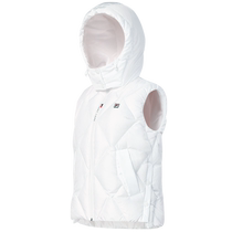 FILA Official Womens Down Vest 2023 Winter New Simple Basic Tennis Sports Hooded Top