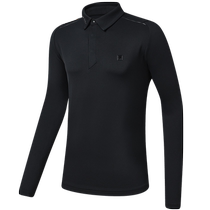 FILA official mens golf long-sleeved POLO shirt 2022 winter lapel sports top