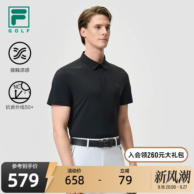 Fila Official Men's Knitted Short-Sleeved Polo Shirt Summer New Golf Sports Sun Protection Top Fila Official Men's Knitted Short-Sleeved Polo Shirt Summer New Golf Sports Sun Protection Top