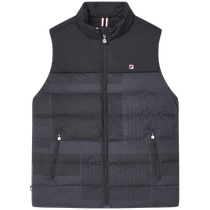 FILA Official Mens Down Vest Winter Stitching Contrast Color Versatile Lightweight Warm Casual Jacket