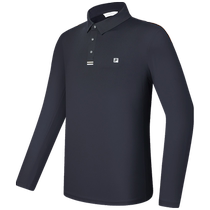 FILA official mens knitted long-sleeved POLO shirt 2024 winter new golf sports sun protection top