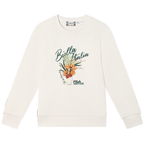 FILA x Rousseau Fila womens pullover sweatshirt 2024 winter new round neck embroidered casual knitted top