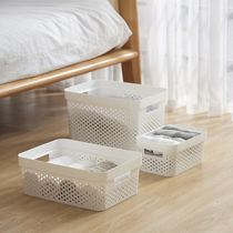 Square classic round hole storage storage basket home clothing wardrobe toy storage storage basket with lid