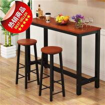 Selling Household Solid Wood Bar Table Iron Wall x Bar Table Simple Casual Coffee Table Retro Small Bar High Legs