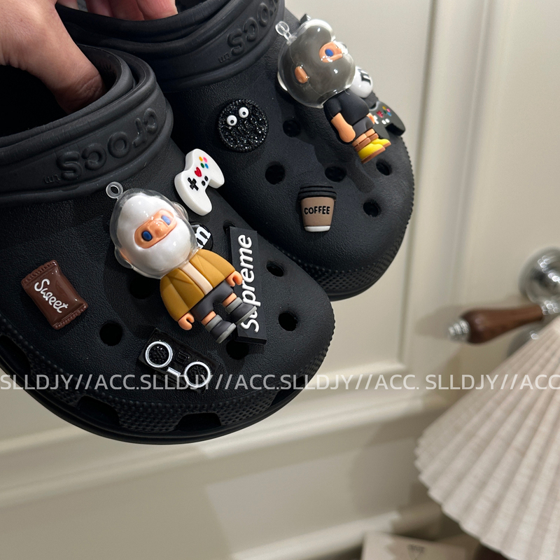 "Cartoon Boyfriend" Super Cool Shoe Decoration Shoe Buckle Hole Shoe Charm Niche DIY Detachable Accessories Compatible with Crocs