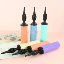 Balloon air pump swimming ring hand push inflatable tool macaron color pump factory direct sale