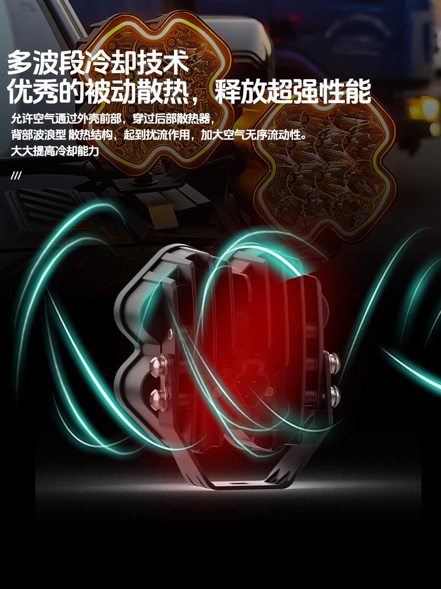 Внедорожные огни 星芒系列a柱射灯坦克牧马人烈马led高亮聚光遥控防水越野辅助灯 No brand