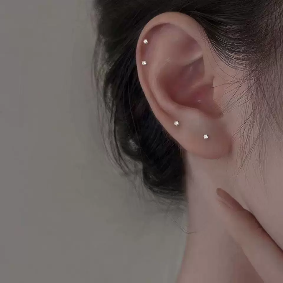 夏繁尘 Sophisticated small earrings, silver 925 sample