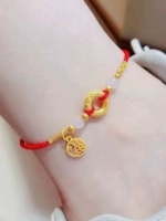 Защитный амулет, пряжка, браслет на ногу, золотой браслет из красной нити, подвеска, 2023, на удачу