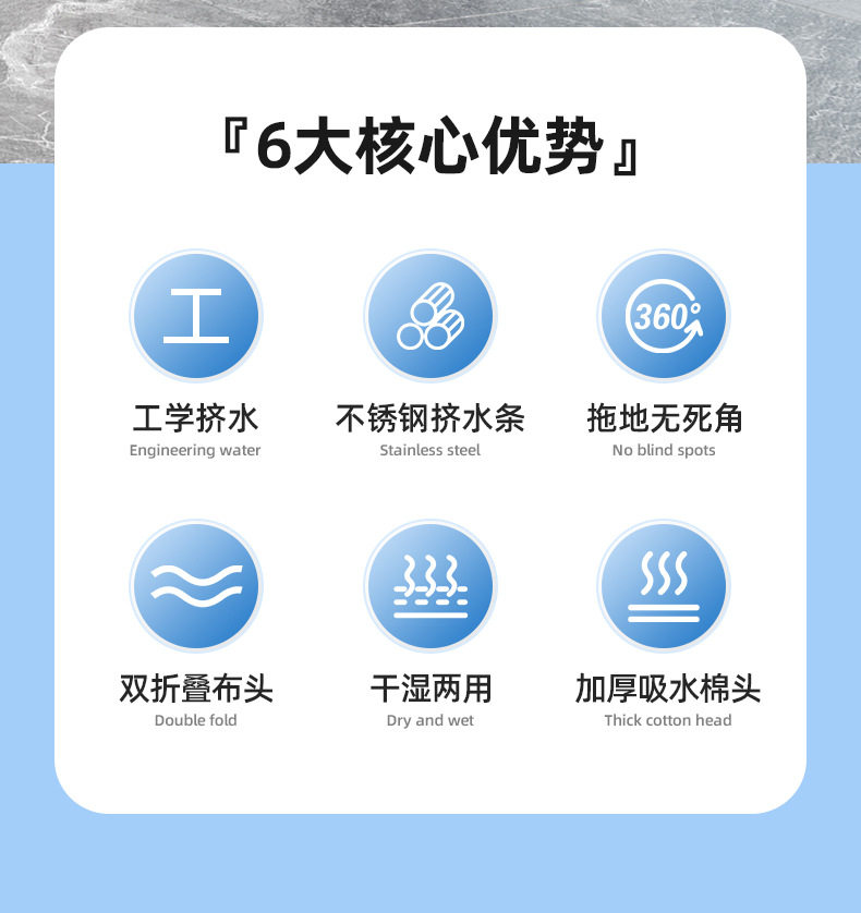 Нуля шваброй 新款刮水免手洗吸水棉头墩布拖把拖地家用懒人一拖净墩布宿舍家庭