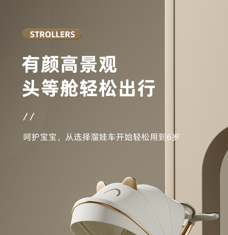 Трехколесный велосипед 遛娃神器2023新款轻便折叠婴儿车可坐躺高景观儿童溜娃宝宝手推车