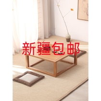 Xinjiang Bay Window Table Solid Wood Zen Tatami Coffee Table Japanese Style Balcony Tea Table Floor Simple Small Square Table
