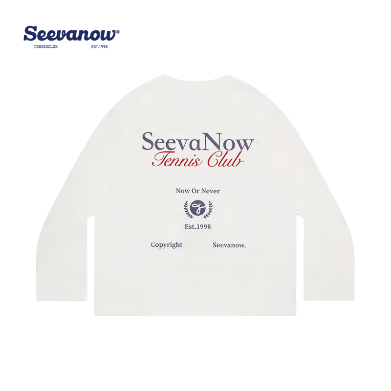 Seevanow Tennis Long-Sleeved T-Shirt for Men and Women, Moisture-Absorbent and Breathable, Autumn and Winter White Outdoor Running Top