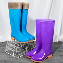New high-top womens rain boots anti-slip water shoes for rainy days waterproof shoes mid-top adult rain boots rubber shoes rain boots womens summer