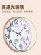 Living Room Minimalist Clock, Stylish Home-Use Wall Clock, Office Wall Clock, Round Silent Modern Temperature and Humidity Quartz Clock