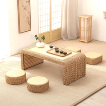 Rattan tatami coffee table balcony table tea table simple bay window Japanese low table Kang several floor combination table