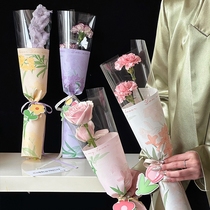Teachers Day single bouquet wrapping paper diy flower paper packaging floral transparent bag Mothers Day tulip bagging