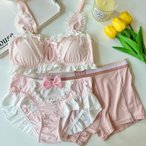 Couple style pink couple underwear one male and one female underwear three-piece set modal cotton sweet men and girls sexy
