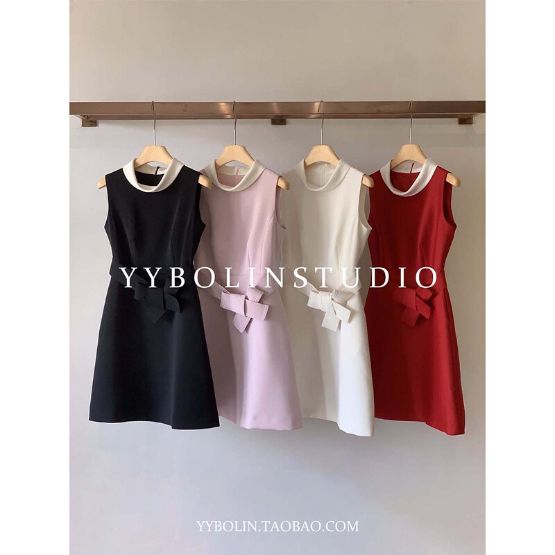 Yb Shenzhen Nanyou High-End Women's Clothing Celebrity Style Bow-Tie Hepburn-Style Sleeveless Tank Dress