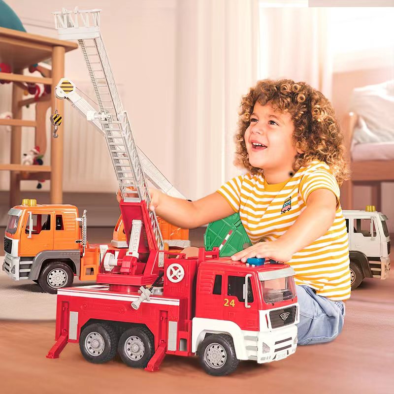 North American Driven Large Fire Truck Model Children's Simulation Toy Boy's Engineering Vehicle Garbage Recycling Large-Scale
