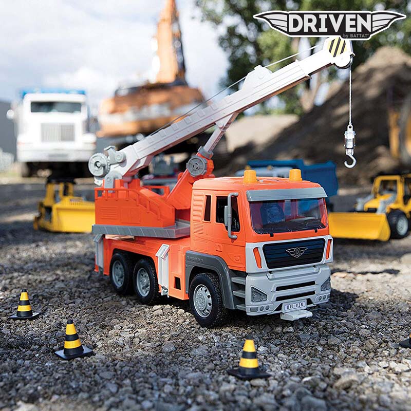 North American Driven Crane Model 1:18 Children's Simulation Toy Car Engineering Vehicle Boy's Car Model Ornament with Sound and Light