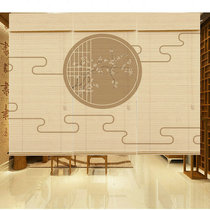 (Customized) Bamboo Curtain Printed Curtain Roller Curtain Door Curtain Partition Chinese Retro Zen Balcony Blackout Lift Home