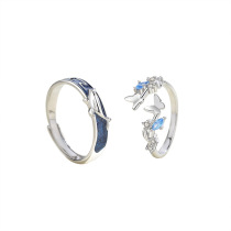 (Suning Self) Platinum Van Gogh whale butterfly lovers to ring 2858
