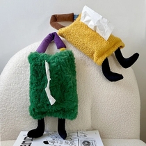 Car living room hanging tissue bag plush cute and fun pull-out bedside car paper box paper bag tissue cover