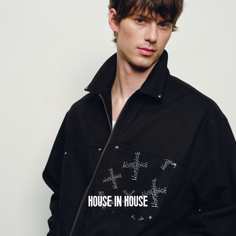 Houseinhouse High-Weight Pure Cotton Twill Retro Street Print Workwear Jacket