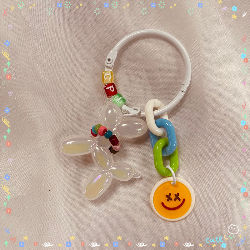 Keychain Balloon Dog Key Pendant Accessory for Bags, Backpacks, Cartoon Cute Decoration, Small Gift Pendant for Graduation Season
