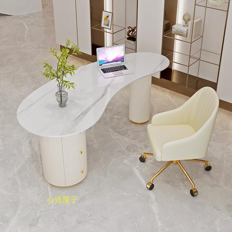 Willy-style Light Lavish Rockboard Beauty Salon Beauty Salon Medical Outpatient Consultation Table And Chairs Medical Outpatient Reception Desk Manufacturer-Taobao