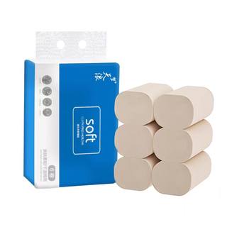 New and old style packaging, random and portable 6 rolls of extra-volume raw pulp with five layers of skin-friendly