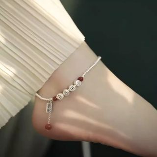 平安喜乐脚链S925纯银正品女2024新款潮足轻奢小众精致高级感礼物