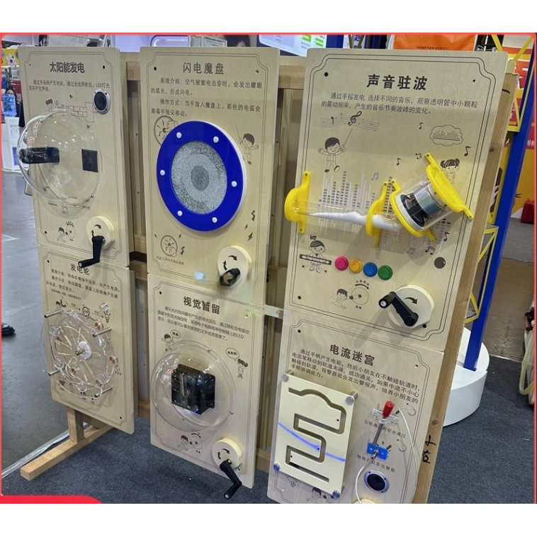 Kindergarten Wall-Mounted Game Operation Board Science and Technology Toys Hand-Cranked Power Generation Science Area Wall-Mounted Games