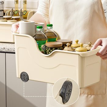 No odor, large size shot, three kitchen storage boxes, cabinet storage baskets, cabinets, household storage baskets