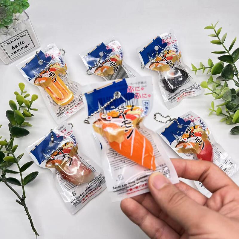 In Stock Creative Realistic Food Toy Japanese Sushi Keychain Salmon Sushi Rice Ball Model Pendant Small Ornament In Stock Creative Realistic Food Toy Japanese Sushi Keychain Salmon Sushi Rice Ball Model Pendant Small Ornament