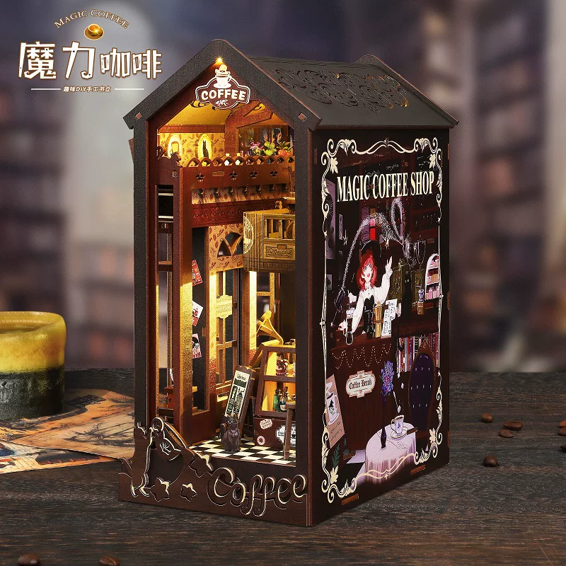 Кофейная хижина, деревянный конструктор, минифигура, DIY, Birthday gift