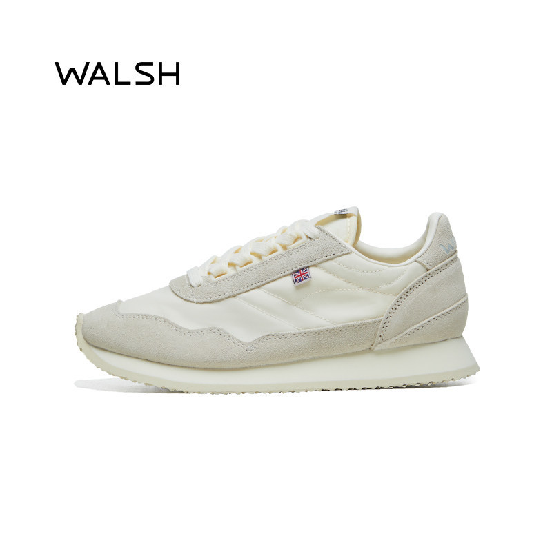 Walsh Shoes Retro Jogging Cream Casual White Shoes Unisex Lightweight Breathable Sneakers Classic Style