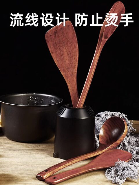 Non-Stick Pan Long-Handled High-Temperature Resistant Spatula, Special Wooden Spatula for Cooking, Wooden Kitchen Utensils, Spatula for Home Use