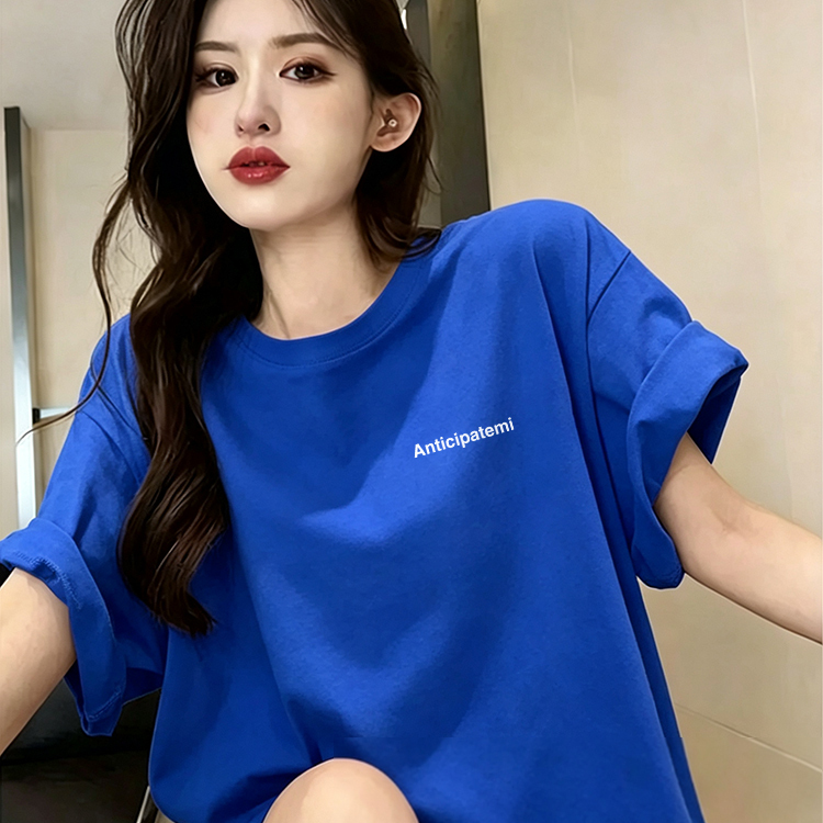 Trendy Pure Cotton Short-Sleeved T-Shirt for Girls, Summer 2026 New Klein Blue ins Style, Lazy, Simple and Good-Looking Top Trendy Pure Cotton Short-Sleeved T-Shirt for Girls, Summer 2026 New Klein Blue ins Style, Lazy, Simple and Good-Looking Top