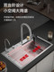 Raindance Waterfall Handmade Kitchen Sink Large Single Slot Household Nano Sus304 Stainless Steel Wash Basin under Counter Basin